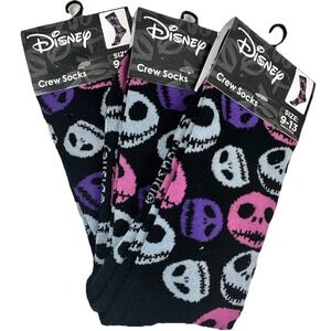 Disney Nightmare Before Christmas Socks Bundle 3 Pairs Jack Skellington Skull